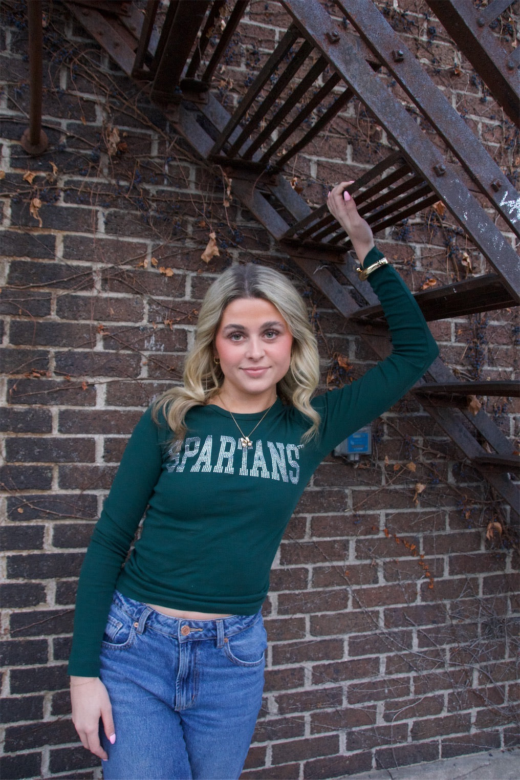 Spartans Rhinestone Freshman Long Sleeve