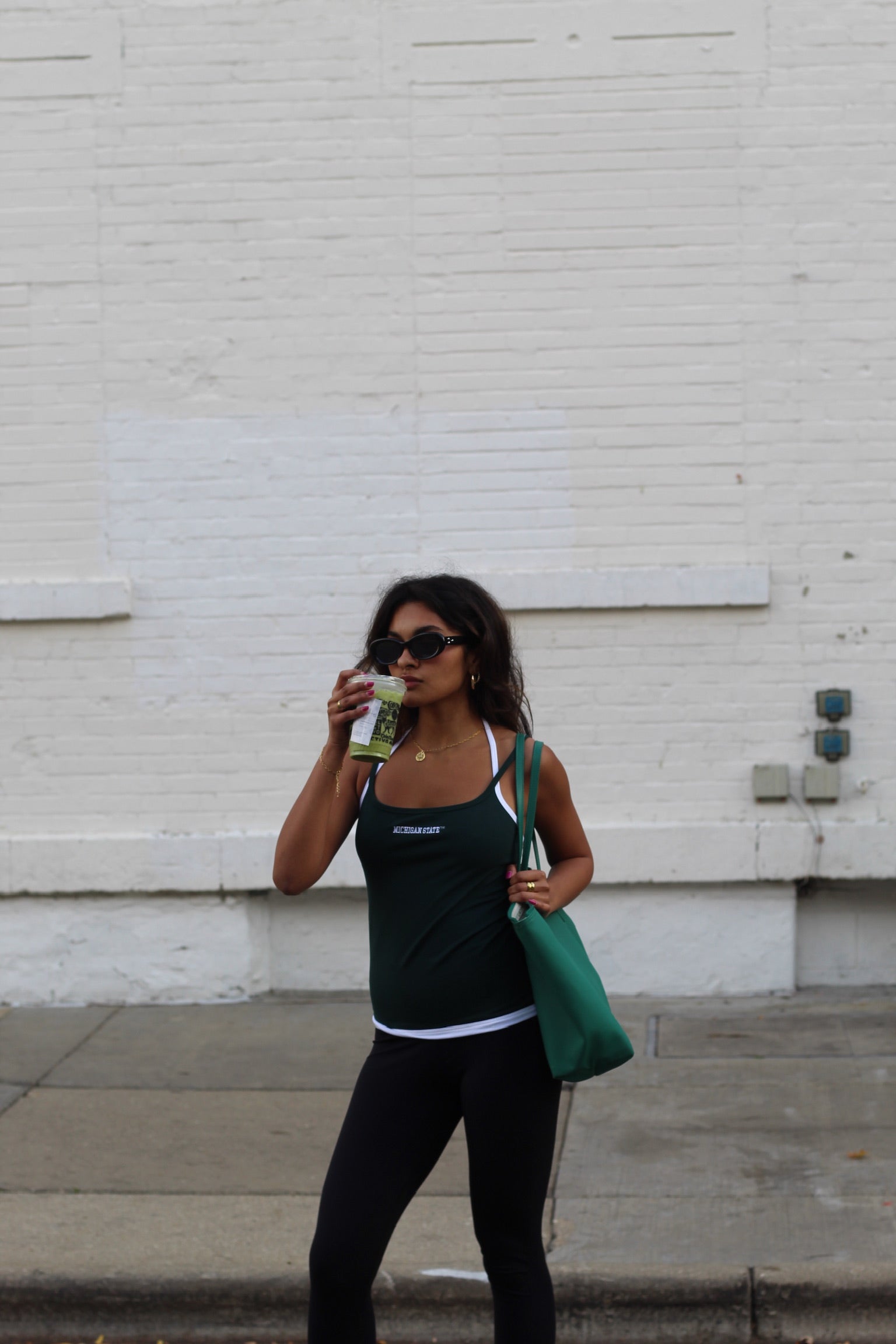 Michigan State Double Strap Tank