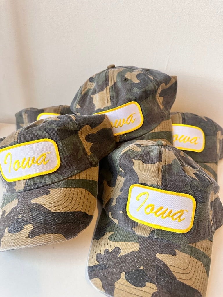 Iowa Name Plate Camo Hat