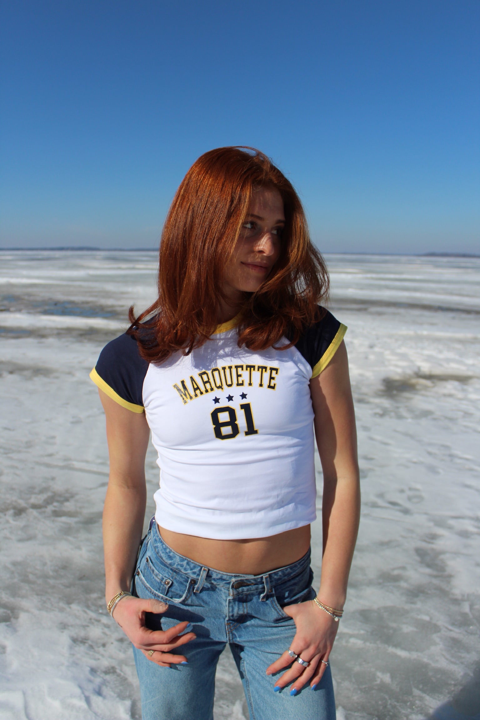 Marquette Raglan Baby Tee