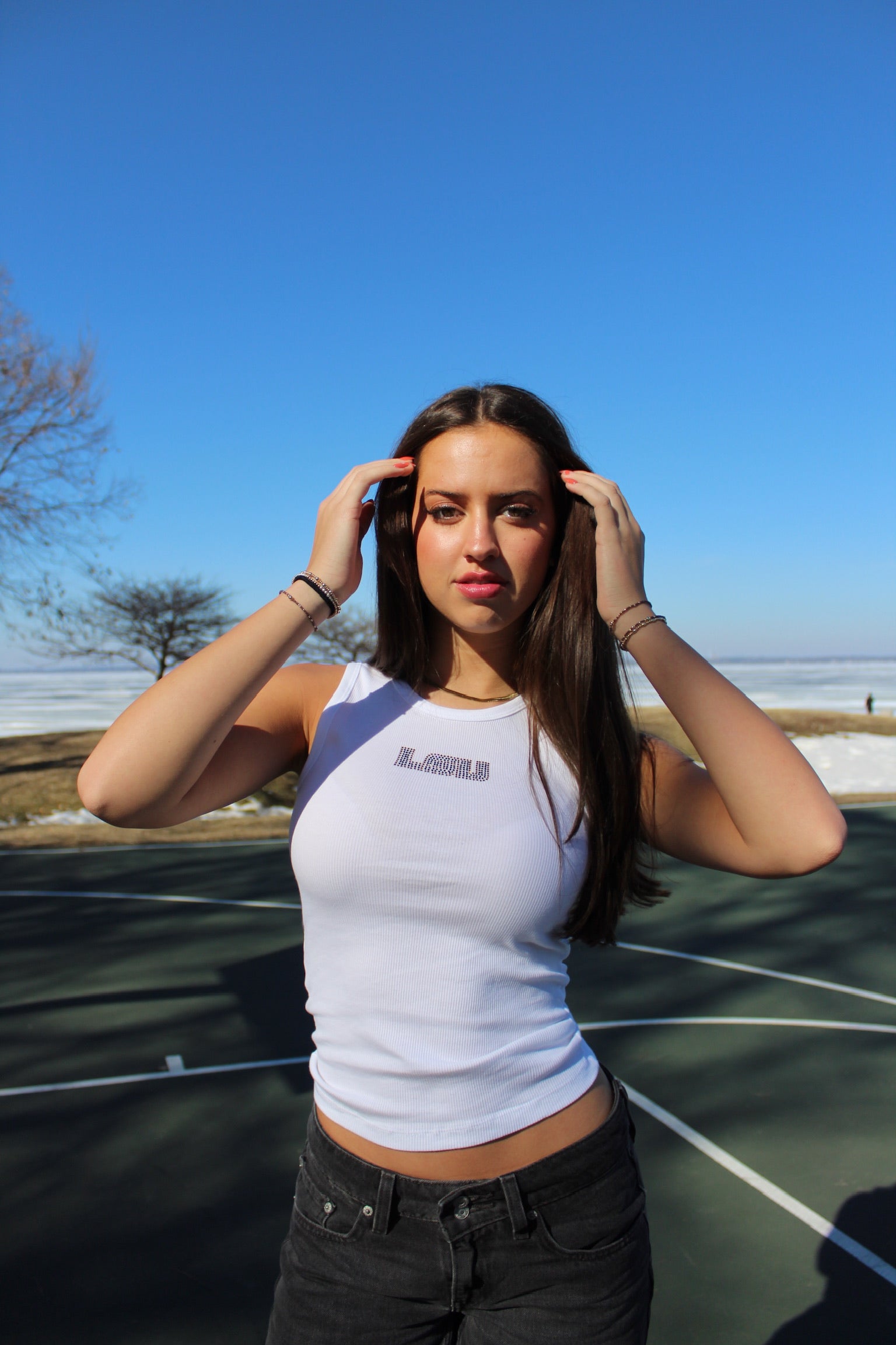 LSU Rhinestone Gym Tank