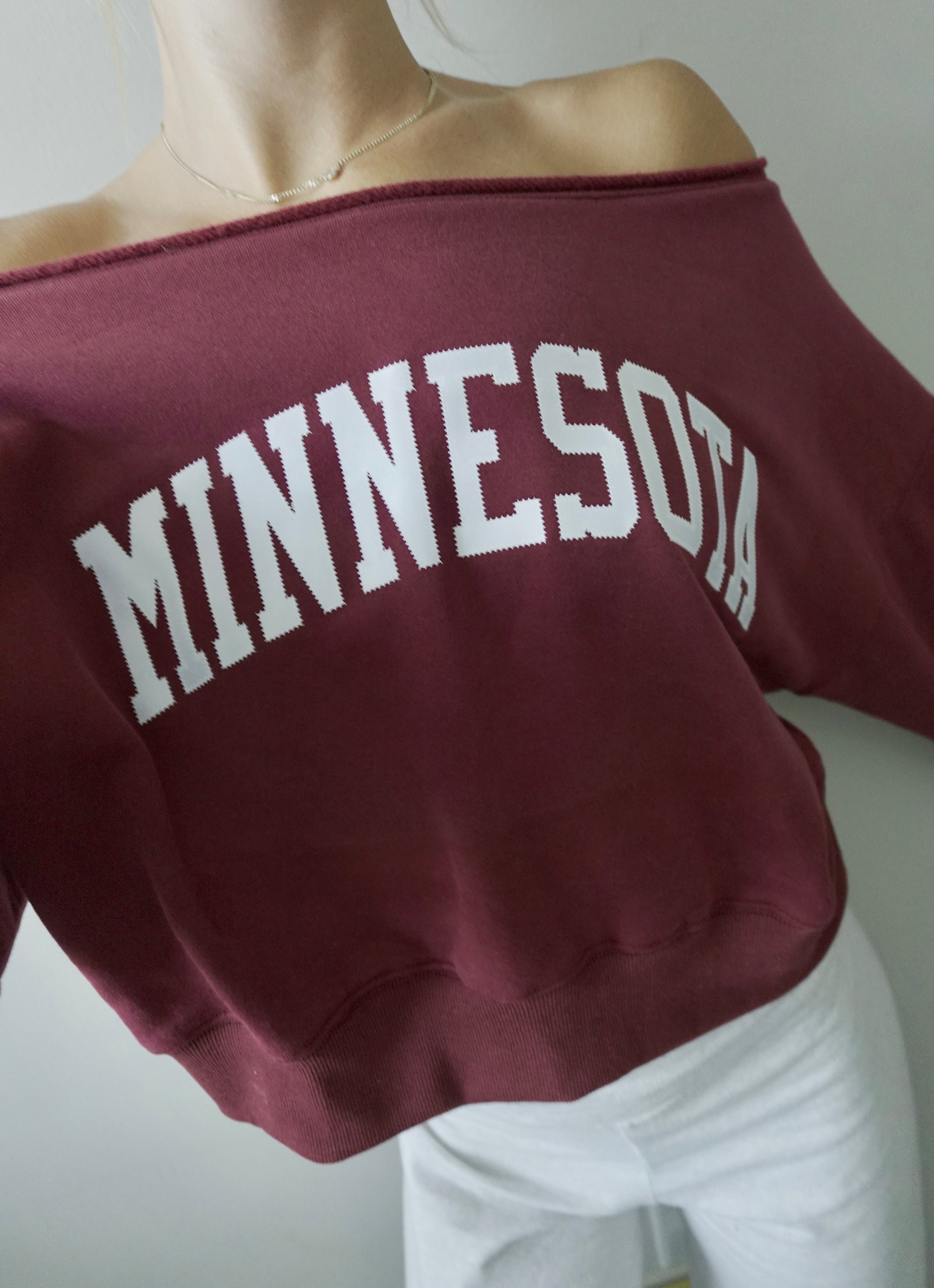 Minnesota Off Shoulder Crop Crew