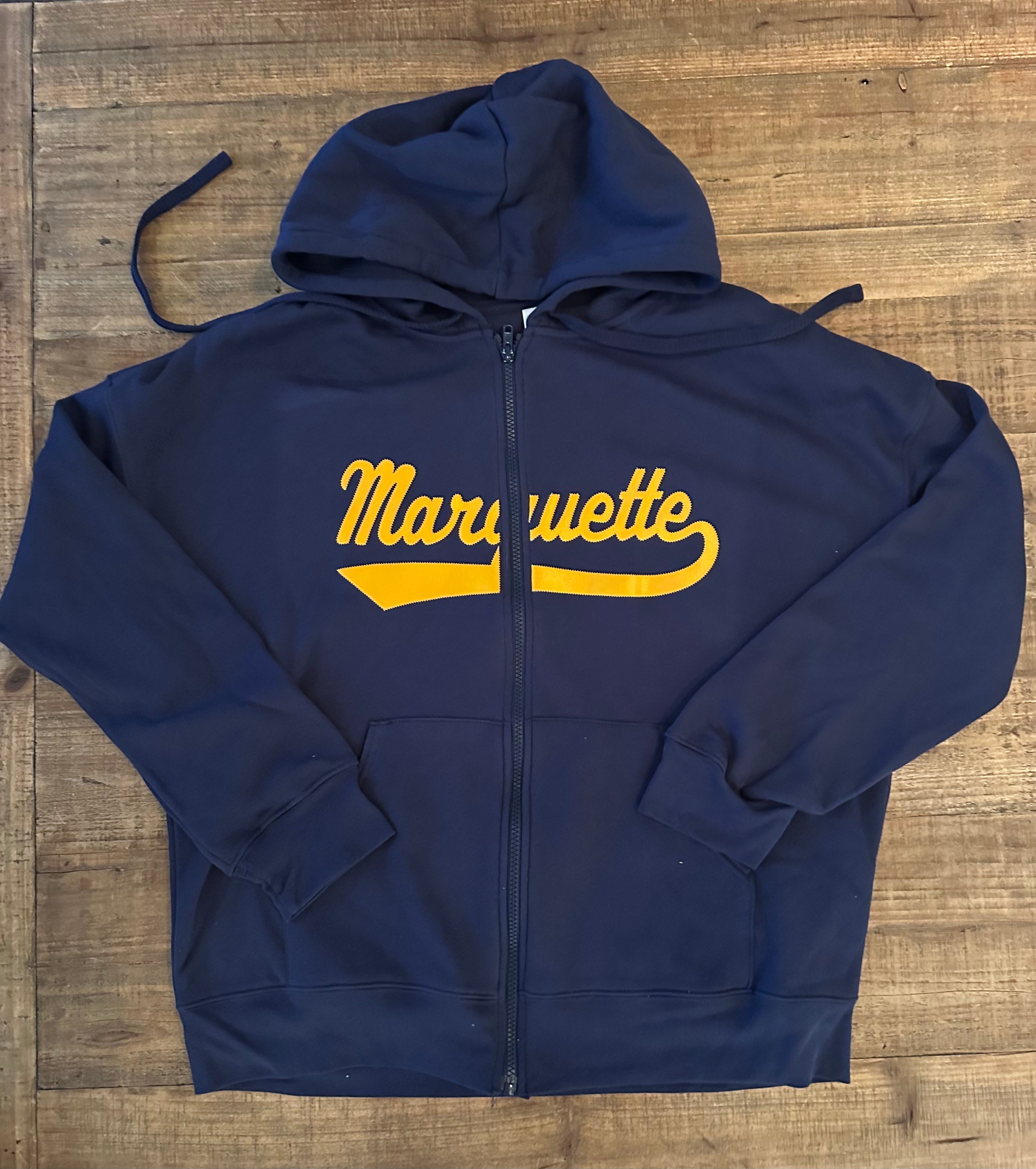 Marquette Old School Zip Up Hoodie