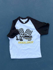 Boulder Race Car Baseball Tee