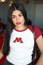Minnesota Embroidered Raglan Tee