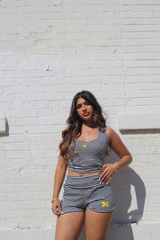 Michigan Stripe Halter Set