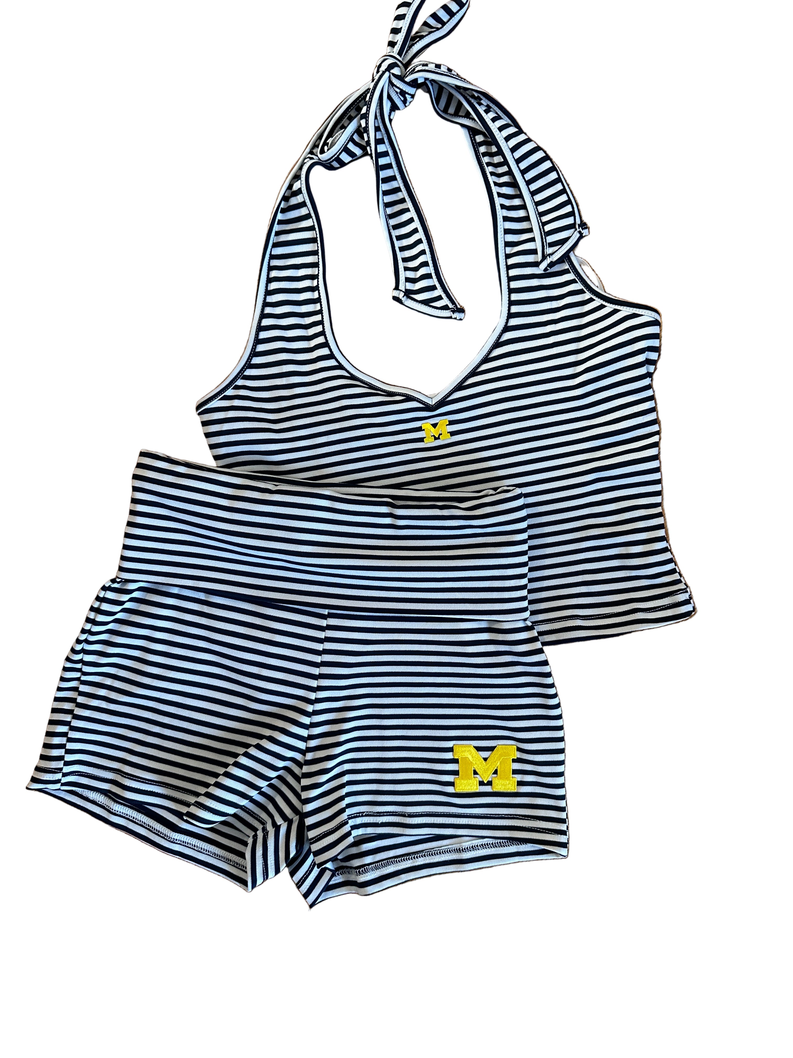 Michigan Stripe Halter Set