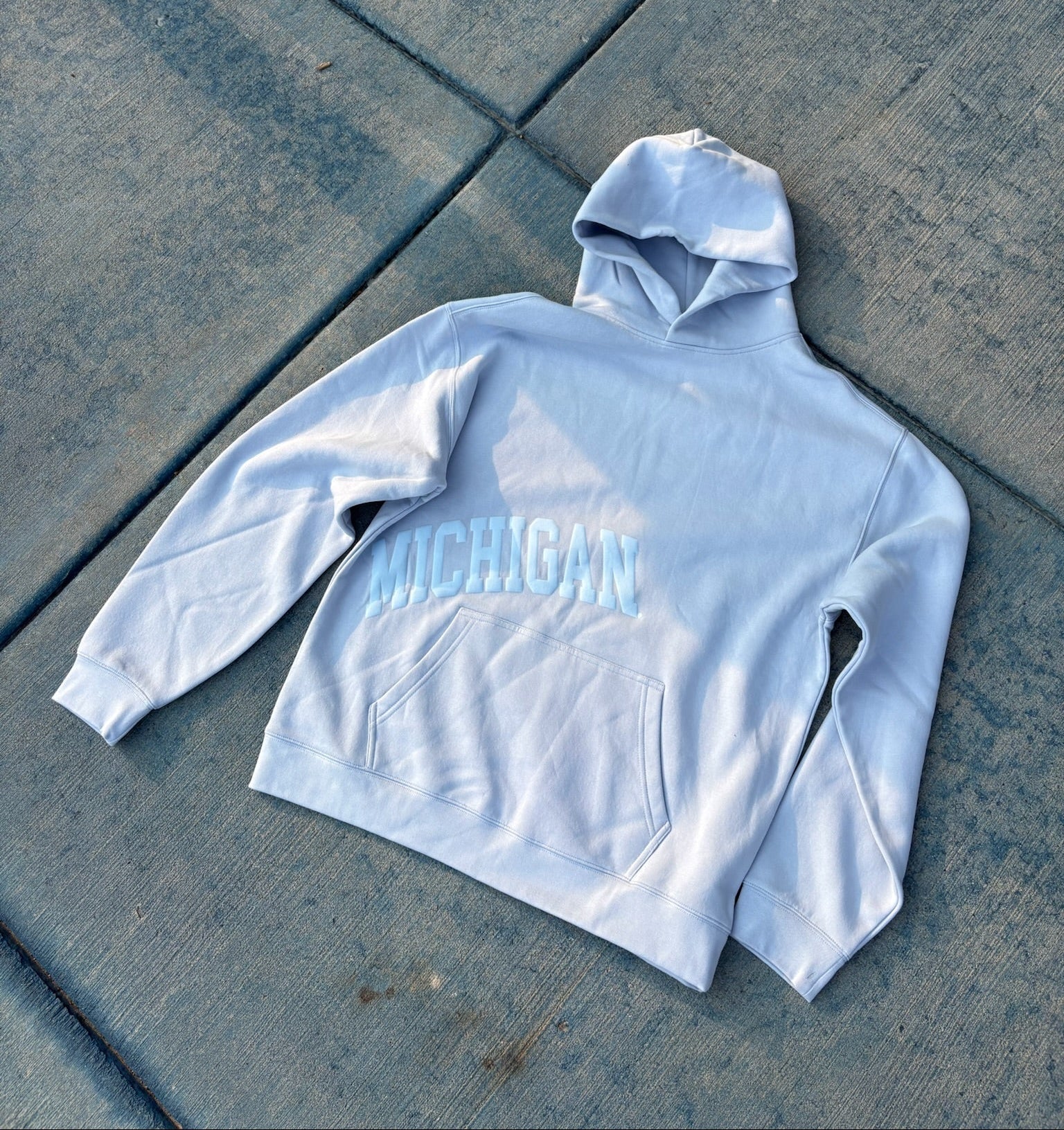 Michigan Monochrome Offset Puff Hoodie