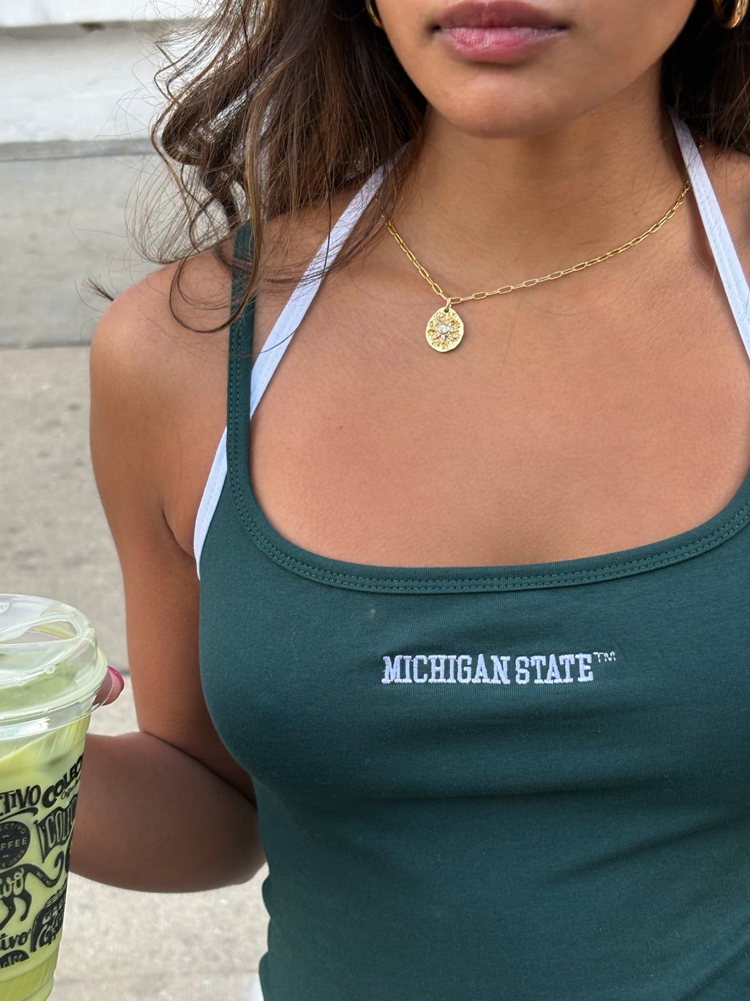 Michigan State Double Strap Tank