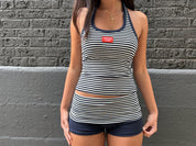 Stripe Foldover Mini Shorts
