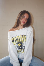 Iowa Football Off Shoulder Crew