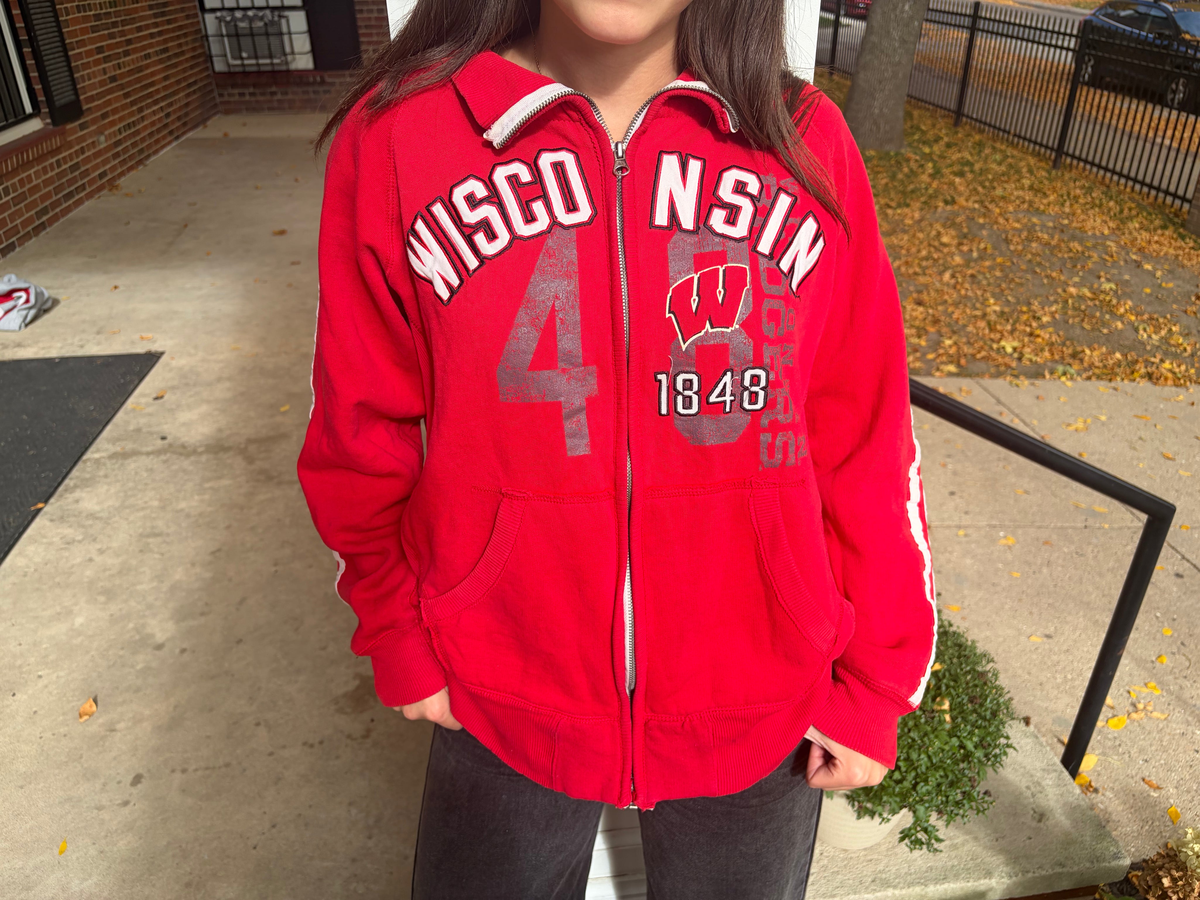 Vintage Wisconsin Fleece Track Jacket