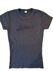 Illinois Script Rhinestone Heritage Tee