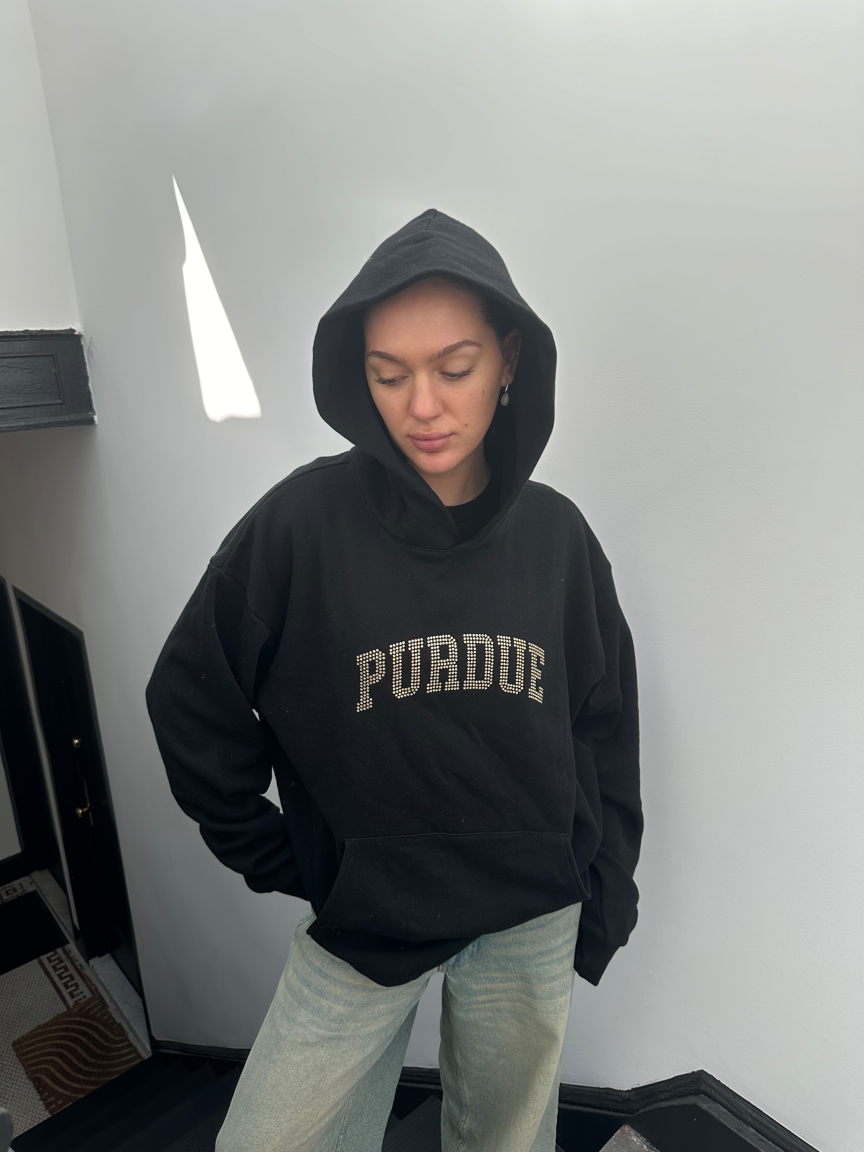 Purdue Rhinestone Hoodie