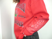 Vintage Wisconsin Rhinestone Rose Bowl Crewneck