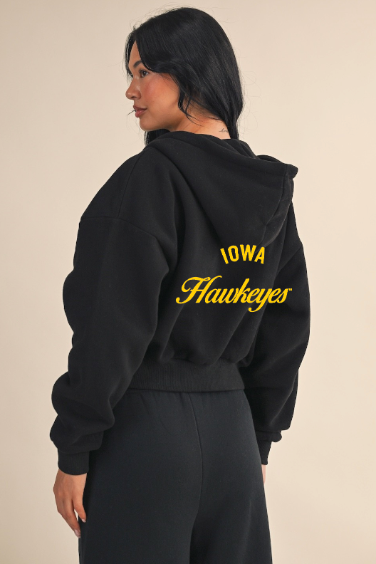 Iowa Hawkeyes Crop Full Zip
