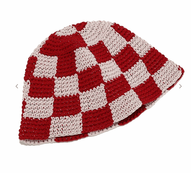 Crochet Checkered Bucket Hat