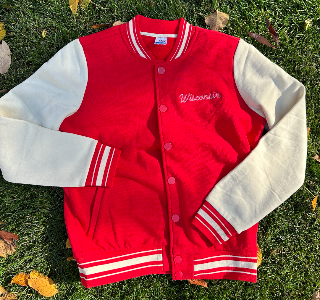 Wisconsin Fleece Letterman Jacket