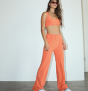 Checkered Terry Knit Pants