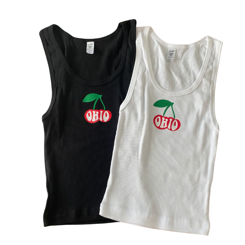 Ohio Cherries Ribbed Tank - Recess Apparel LLC