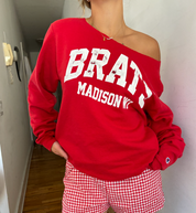 'BRATS' Wisconsin Off Shoulder Crew