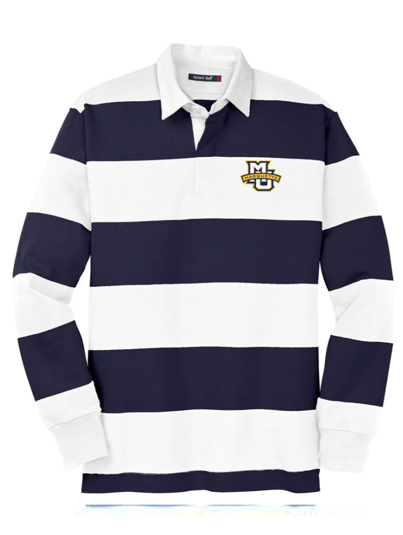 Marquette Striped Rugby Polo