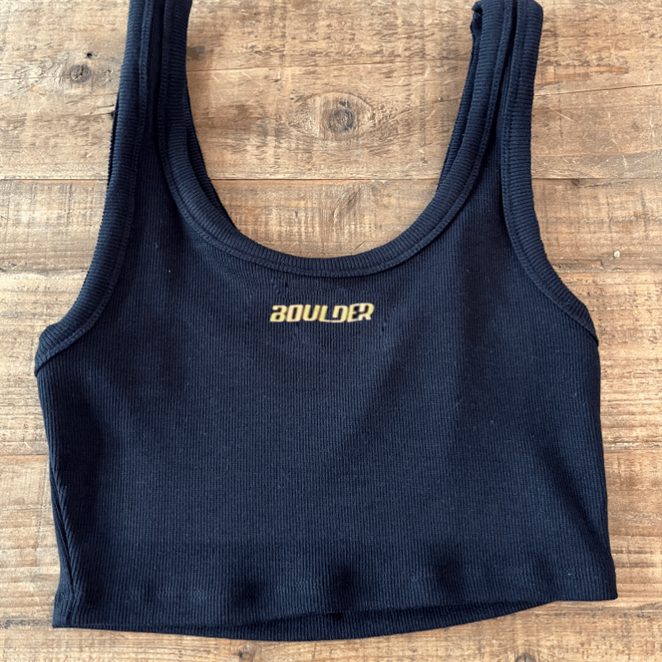 Boulder Sport Ribbed Crop Tank