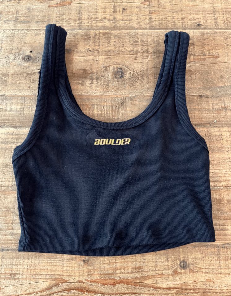 Boulder Sport Ribbed Crop Tank