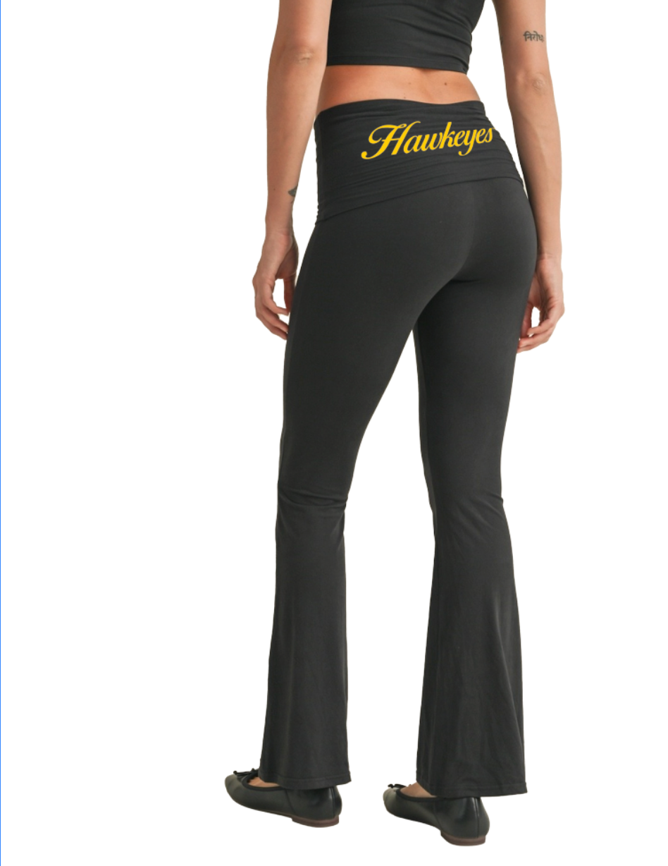 Hawkeyes Fold Over Yoga Pants