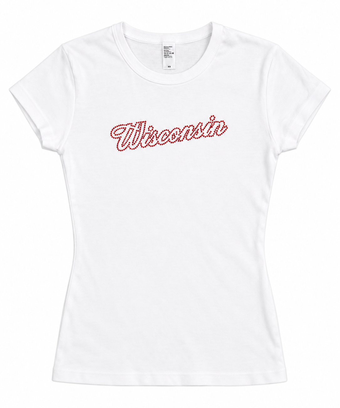 WhiteT-ShirtwithRedRhinestoneWisconsinScript.png