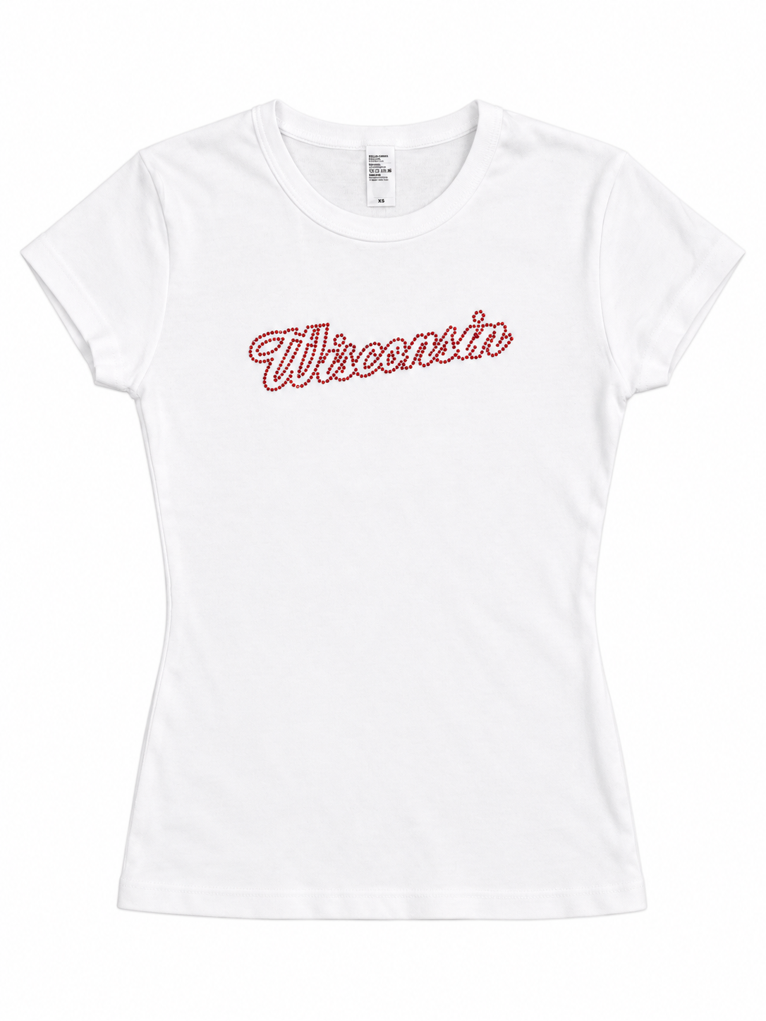 Wisconsin Rhinestone Script Heritage Tee