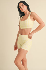 Gingham Ruched Bra Top