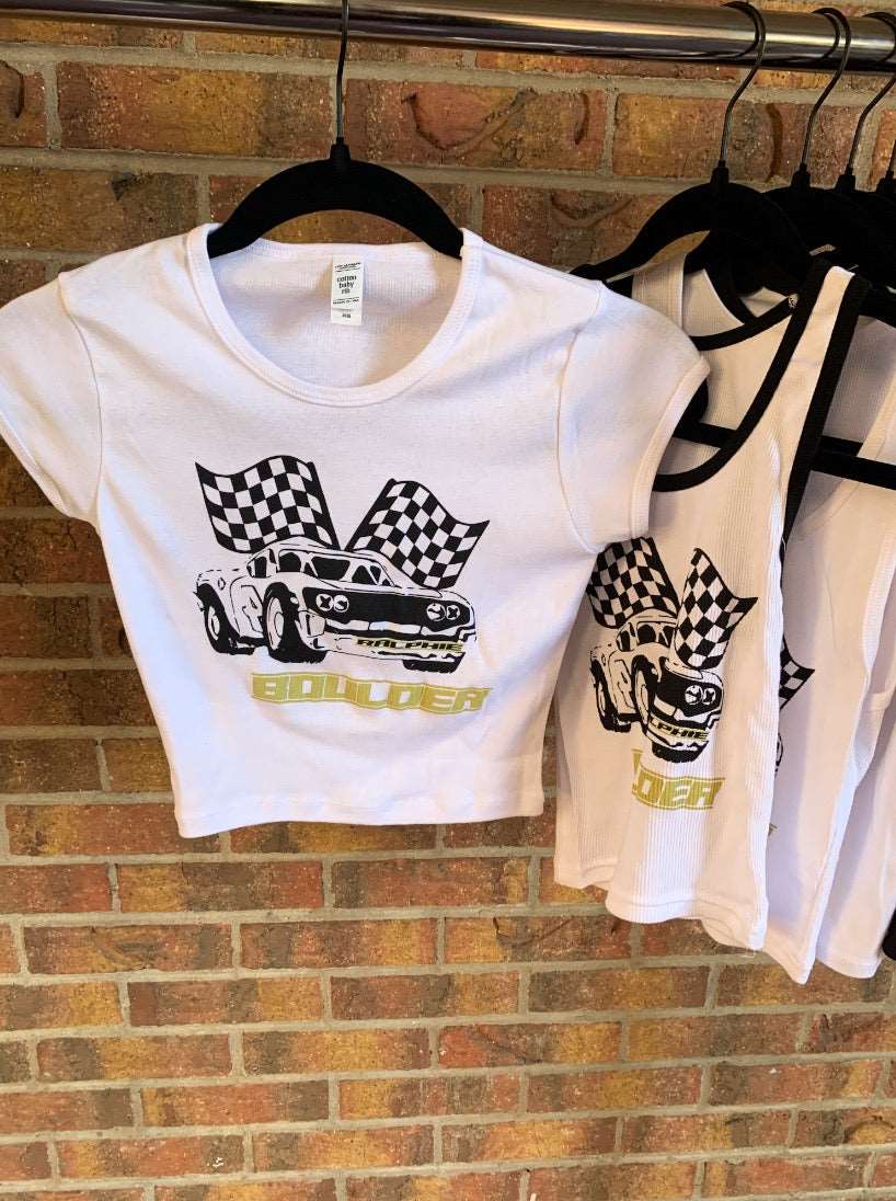 Boulder Race Car Baby Tee