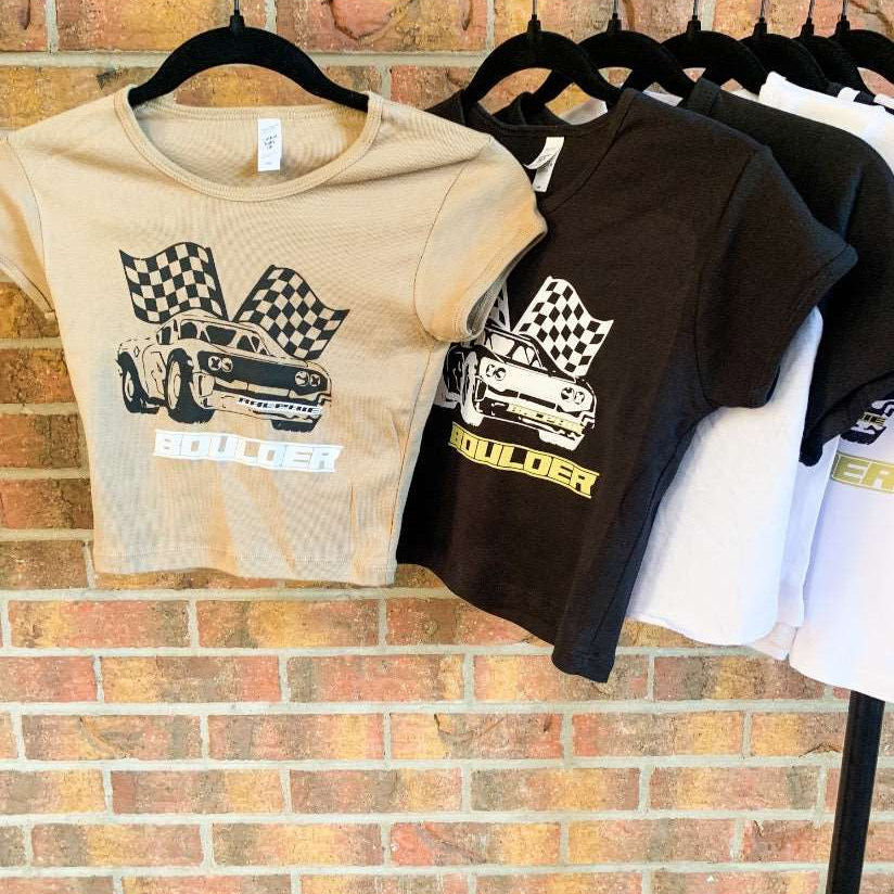 Boulder Race Car Baby Tee