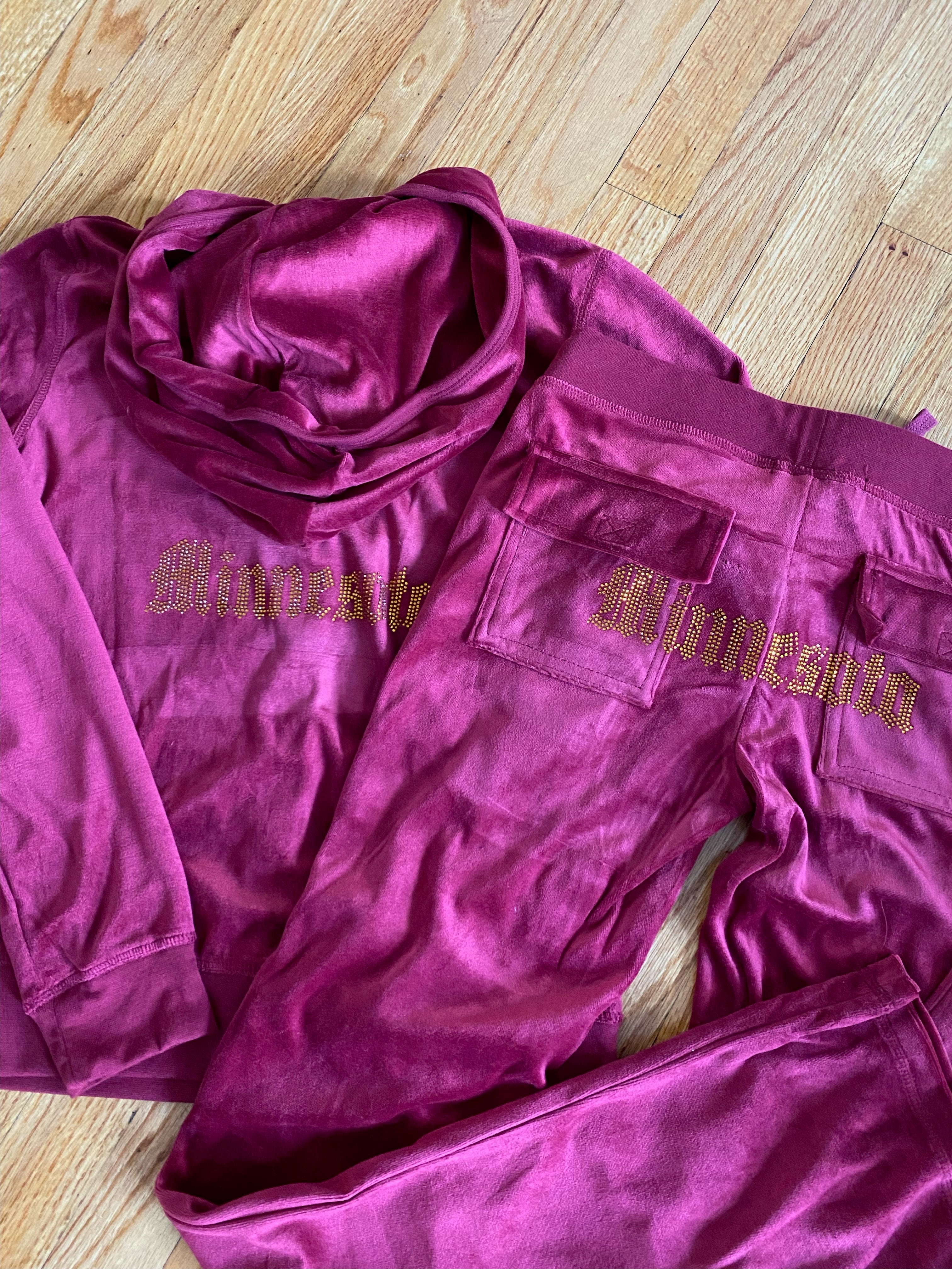 Minnesota Rhinestone Velour Set
