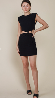 O Ring Cut Out Dress - Recess Apparel LLC