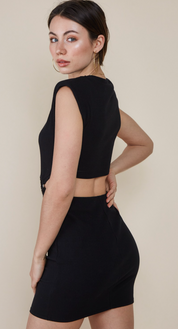 O Ring Cut Out Dress - Recess Apparel LLC