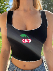 Ohio Cherries Scallop Trim Tank - Recess Apparel LLC